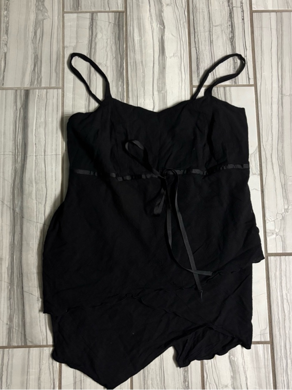 Vintage Lane Bryant Black Smocked Cotton Top